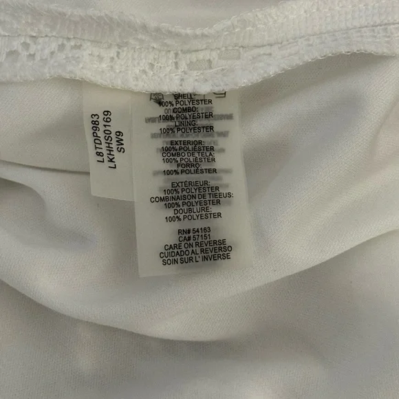 Karl Lagerfeld Paris Lace Shift White Flower Vacation Dress Women Size 16 - Picture 4 of 8